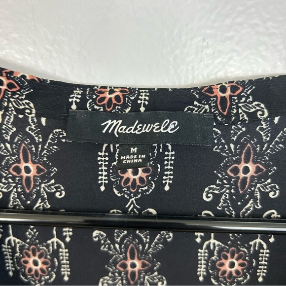 Madewell Bohème Popover 100% Silk Boho V-neck Blouse Size Medium - Picture 8 of 13